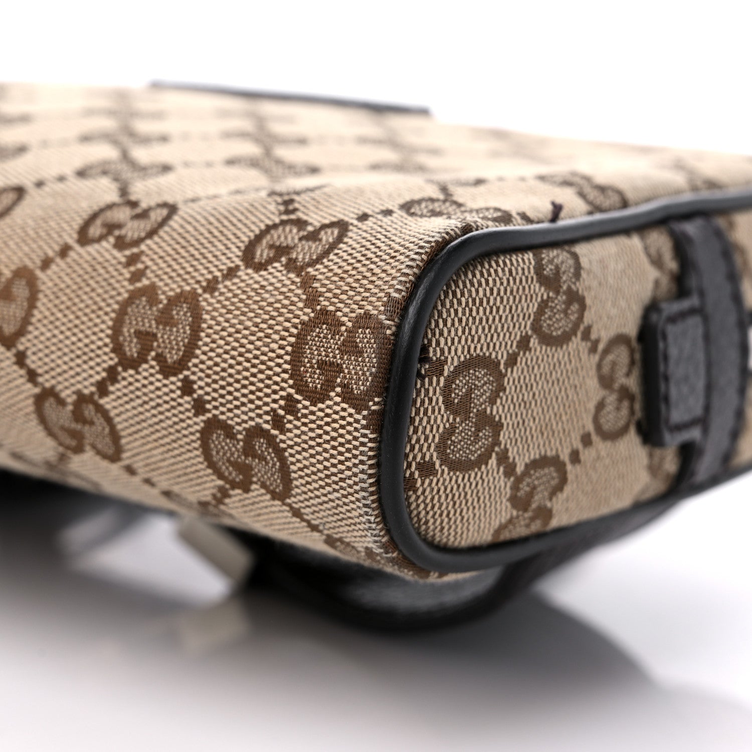 Gucci Monogram Dollar Calfskin Belt Bag Beige Ebony Testa di Moro Marrone Scuro 9 of 15