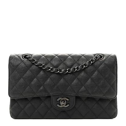 Chanel Crumpled Calfskin Quilted Medium Double Flap So Black 1 of 11