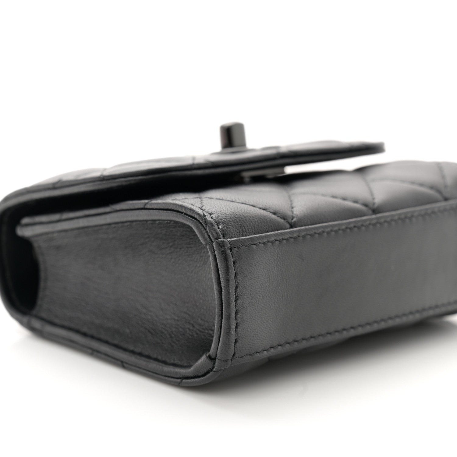 Chanel Lambskin Quilted Mini Trendy CC Clutch With Chain So Black 9 of 10