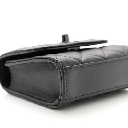 Chanel Lambskin Quilted Mini Trendy CC Clutch With Chain So Black 9 of 10