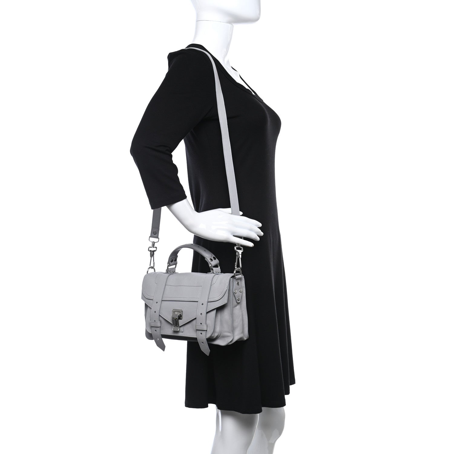 Proenza Schouler Lambskin Tiny PS1 Satchel Fog 2 of 8