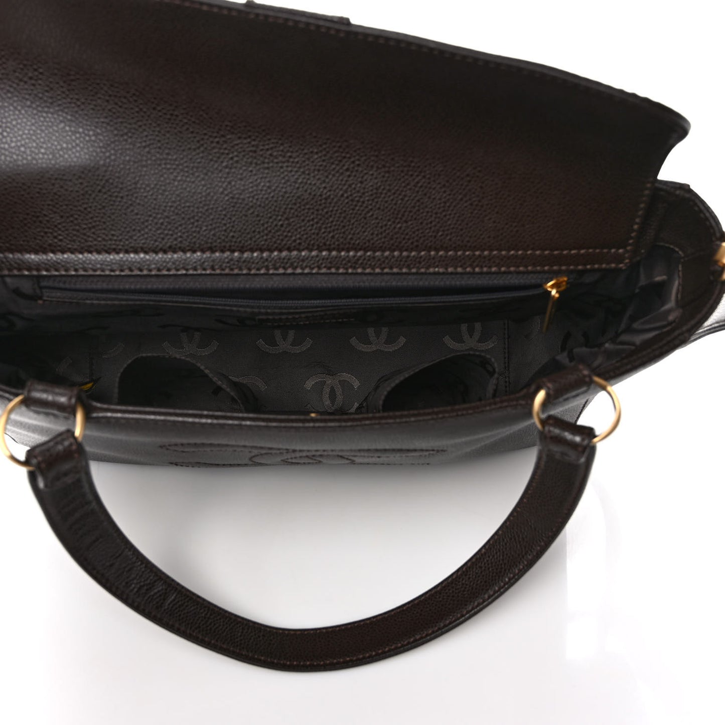Caviar Timeless CC Large Tote Dark Brown