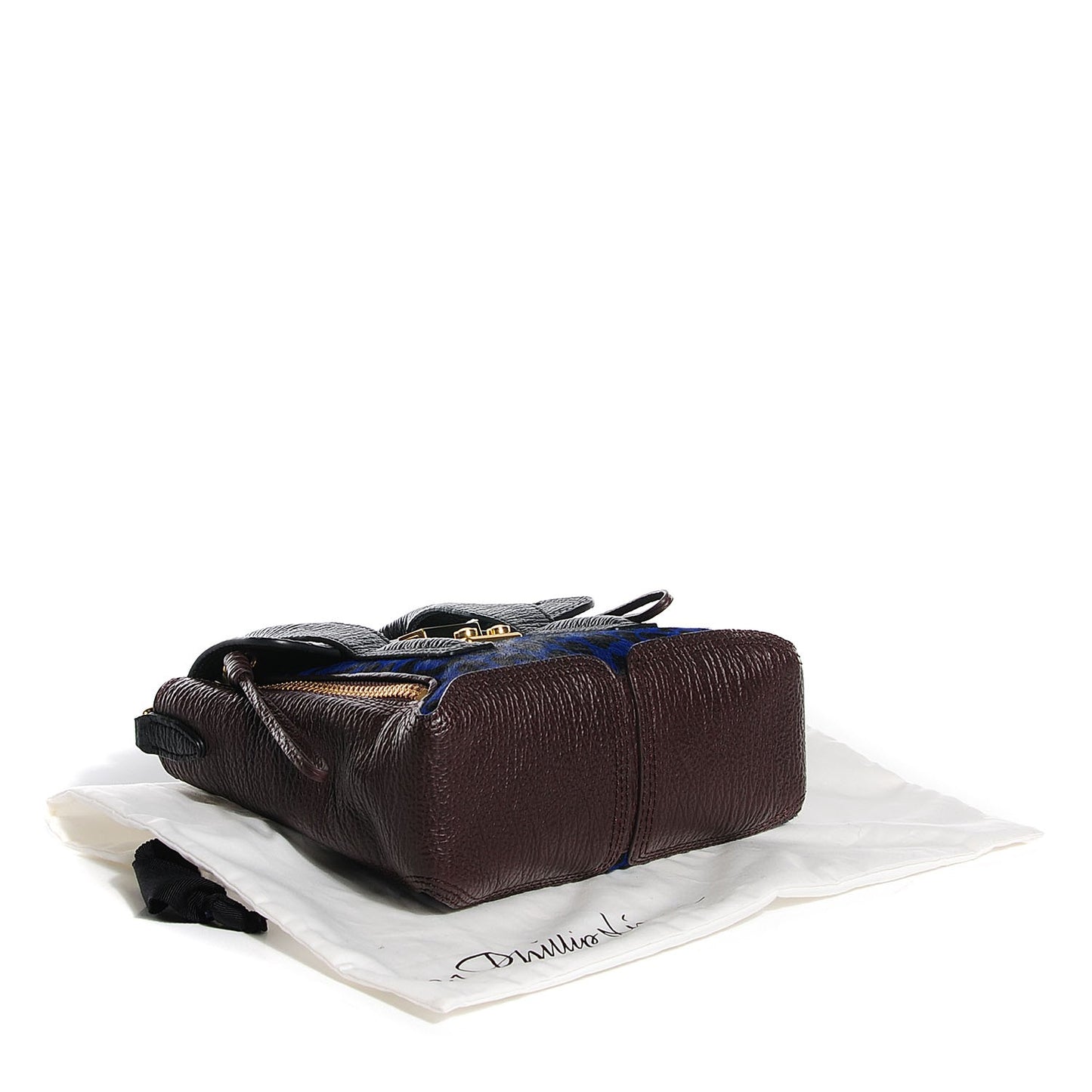 3.1 Grained Calfskin Leopard Calf Hair Mini Pashli Satchel Navy Dark Chocolate Black