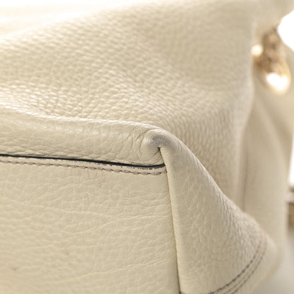 Gucci Pebbled Calfskin Medium Soho Chain Shoulder Bag Off White 11 of 19