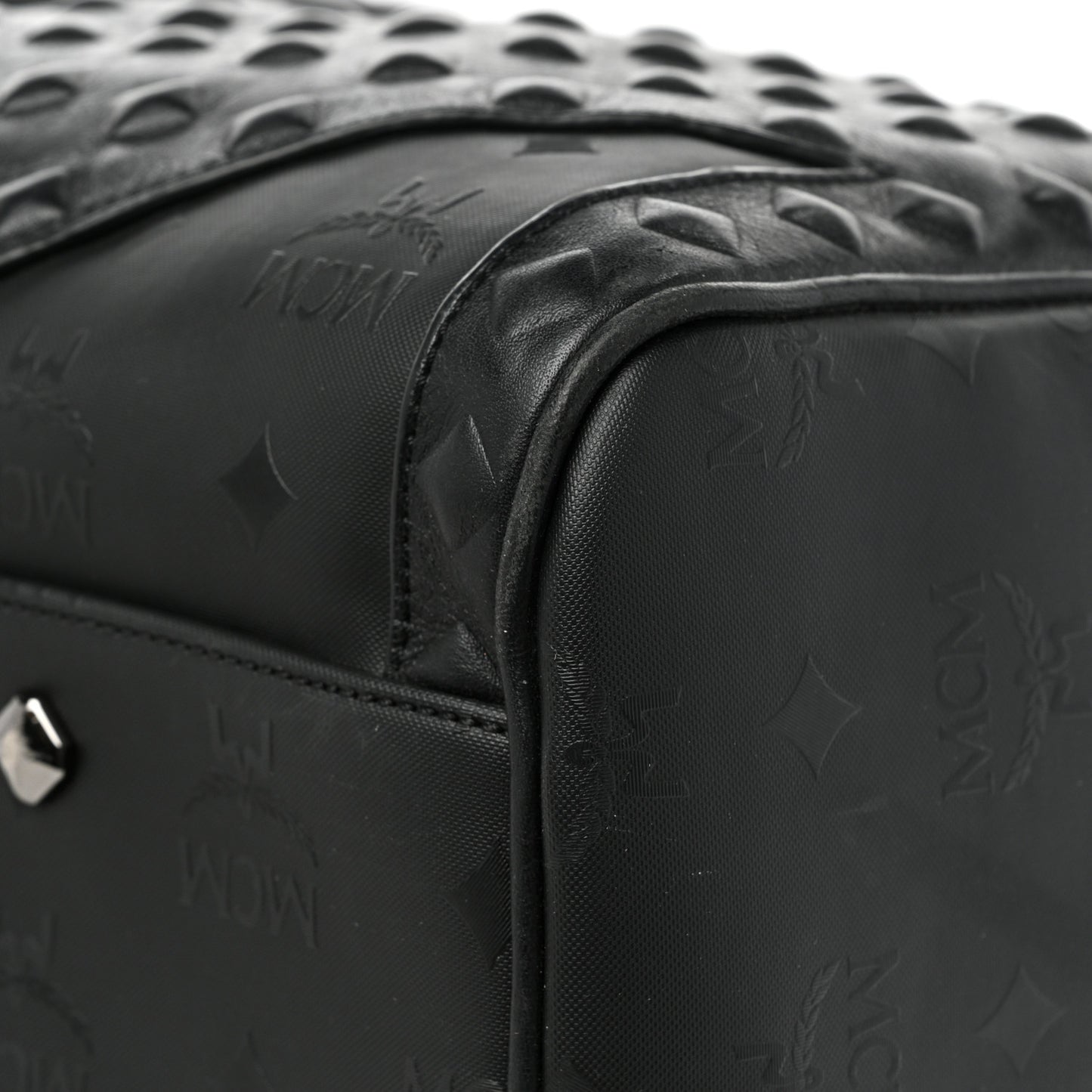 Visetos Medium Stud Traveler Weekender Duffle Bag Black