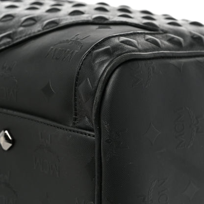 MCM Visetos Medium Stud Traveler Weekender Duffle Bag Black 9 of 12
