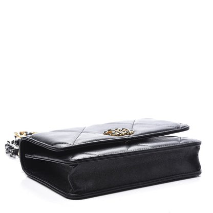 Chanel Goatskin Quilted 19 Wallet On Chain WOC Black 3 of 13