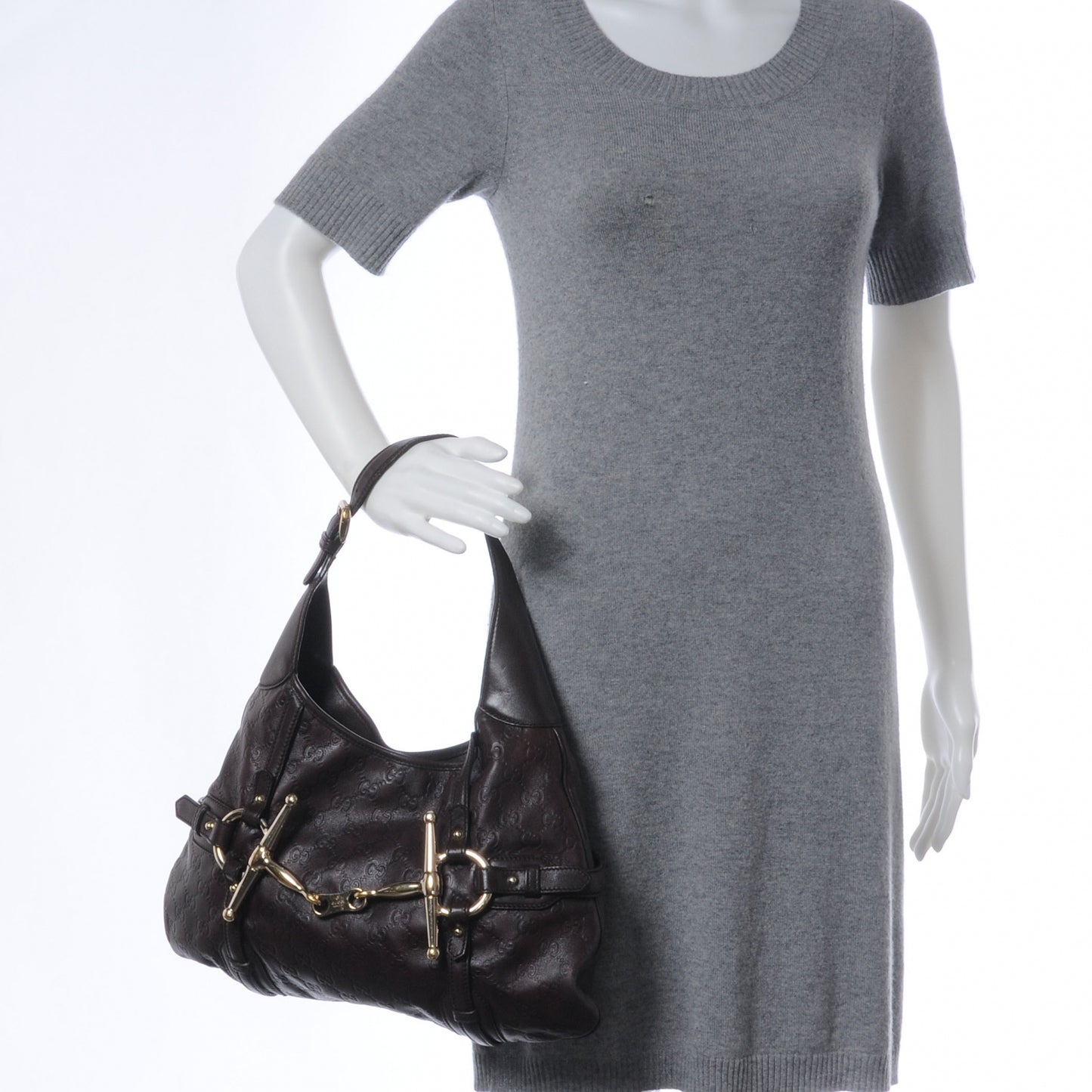 Guccissima GG 85th Anniversary Horsebit Hobo Brown