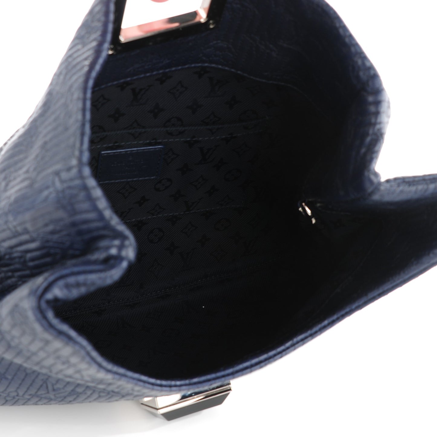 Calfskin Quilted Monogram Altair Clutch Navy
