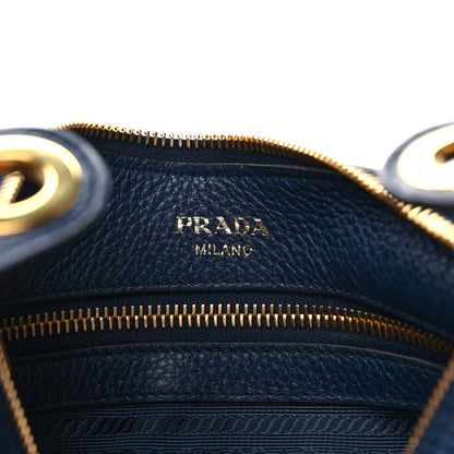 Prada Vitello Phenix Zippered Messenger Hobo Baltico 6 of 9