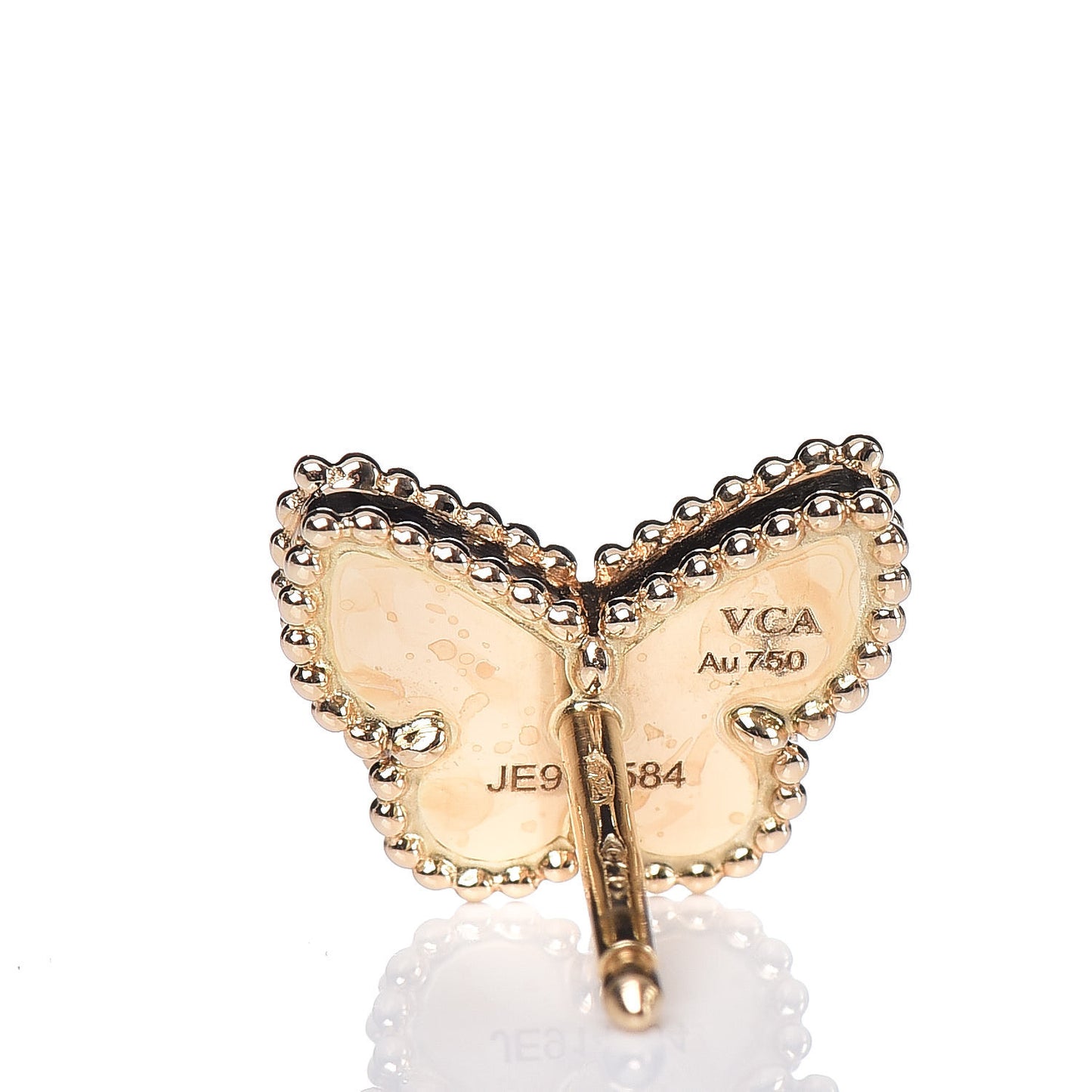 18K Yellow Gold Mother of Pearl Sweet Alhambra Butterfly Earrings