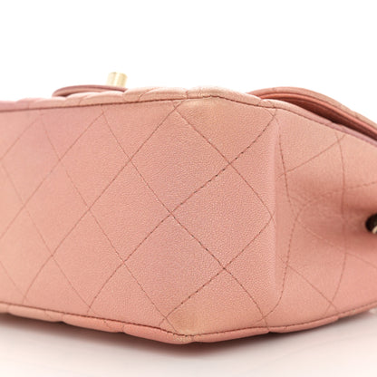 Chanel Metallic Lambskin Quilted Ombre Mini Square Flap Pink 10 of 11