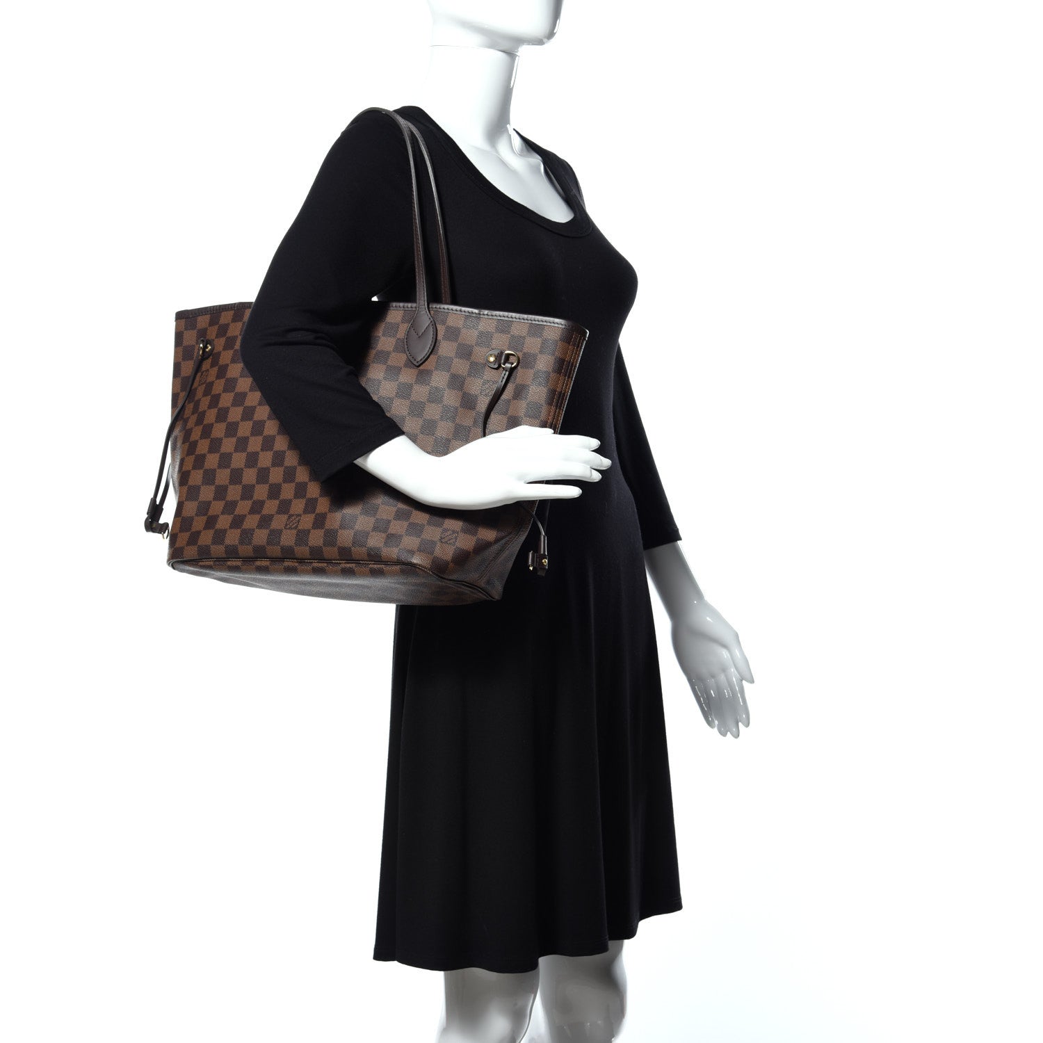 Louis Vuitton Damier Ebene Neo Neverfull MM Rose Ballerine 2 of 15