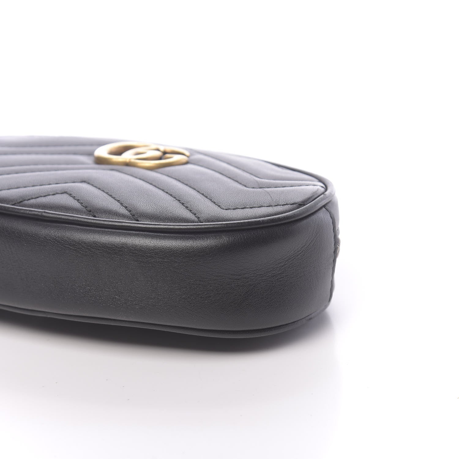 Gucci Calfskin Matelasse GG Marmont Belt Bag 75 30 Black 8 of 10