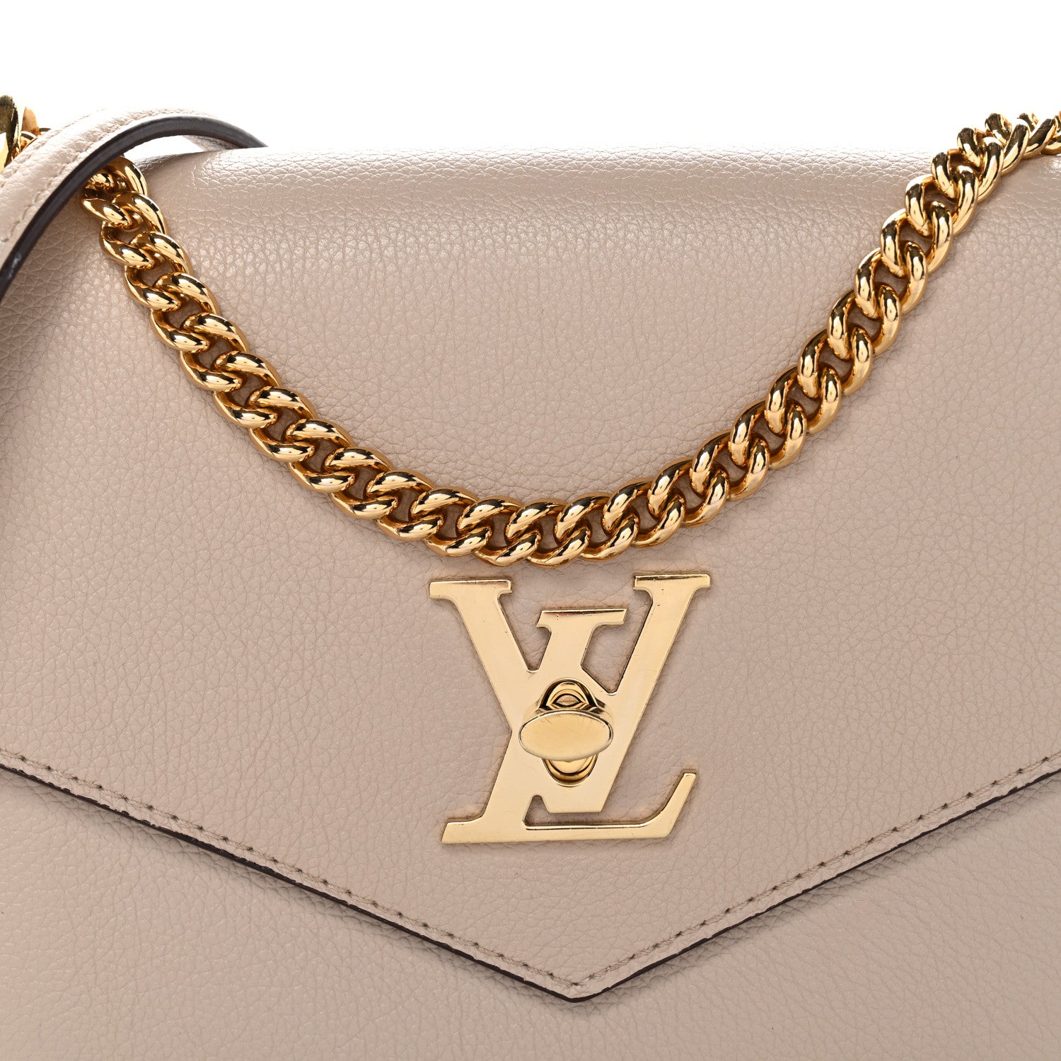 Louis Vuitton Soft Calfskin Mylockme Chain Bag BB Greige 7 of 10