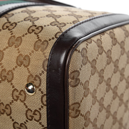 Gucci Monogram Vintage Web Medium Boston Dark Brown 10 of 11
