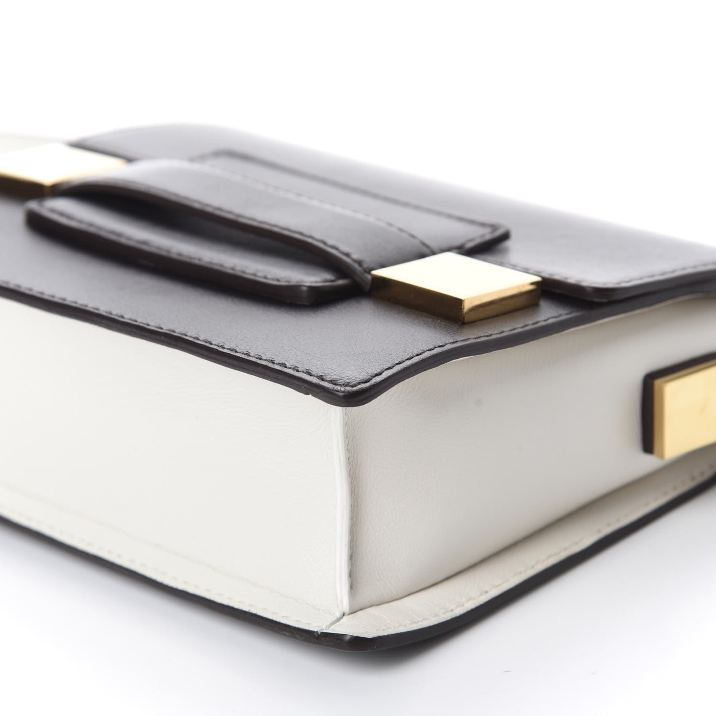 Calfskin Mini Madame Crossbody Dark Brown White