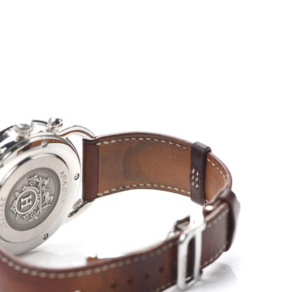 Hermes Stainless Steel Barenia 43mm Arceau Automatic Watch Fauve 6 of 7