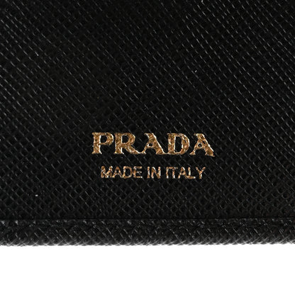 Prada Saffiano Metal Compact Wallet Black 7 of 7