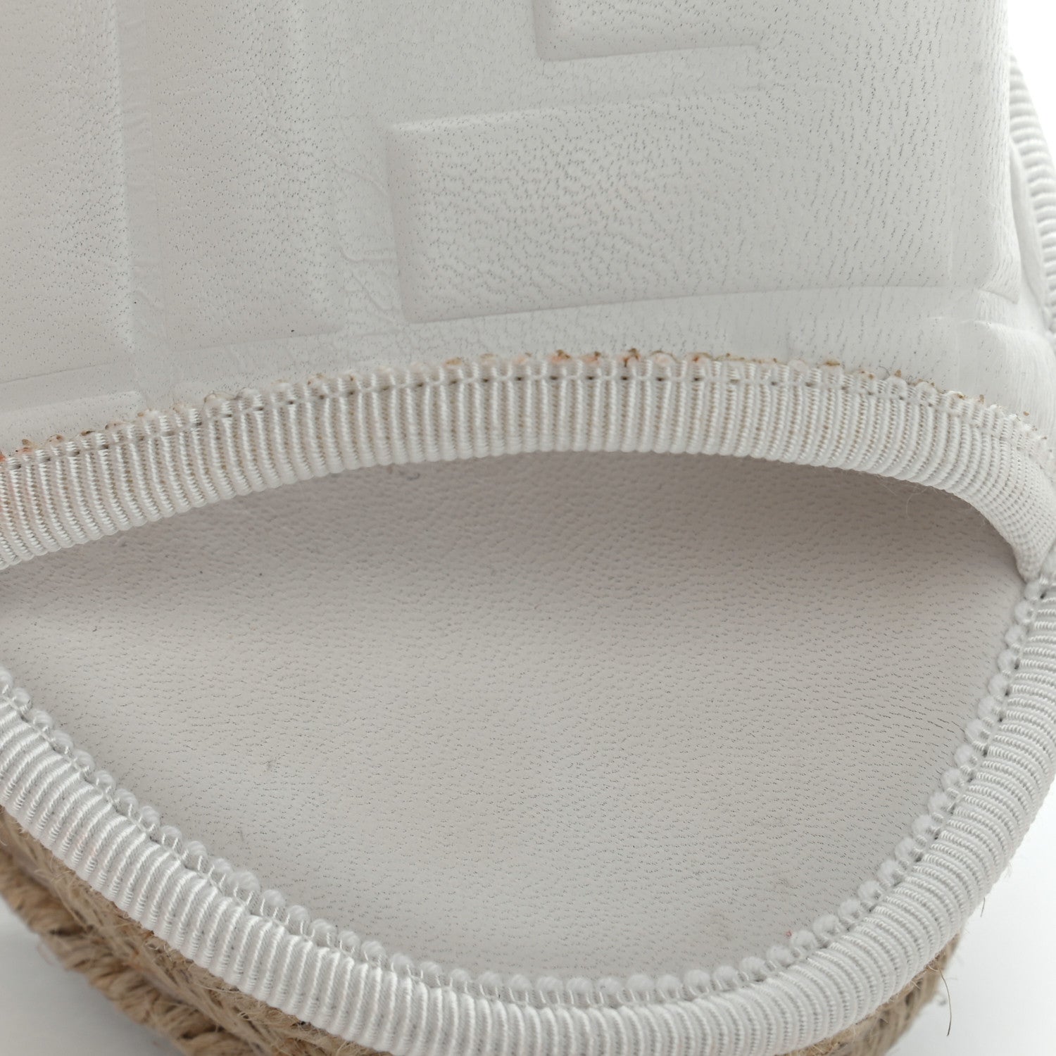 Fendi Nappa FF Embossed Espadrille Platform Sandals 36.5 Snow 8 of 10