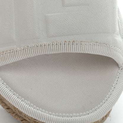 Fendi Nappa FF Embossed Espadrille Platform Sandals 36.5 Snow 8 of 10