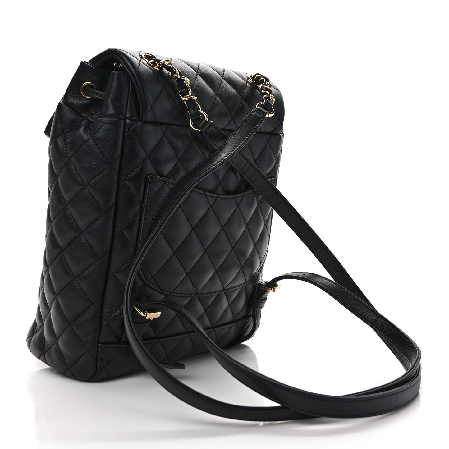 Lambskin Quilted Small Urban Spirit Backpack Black