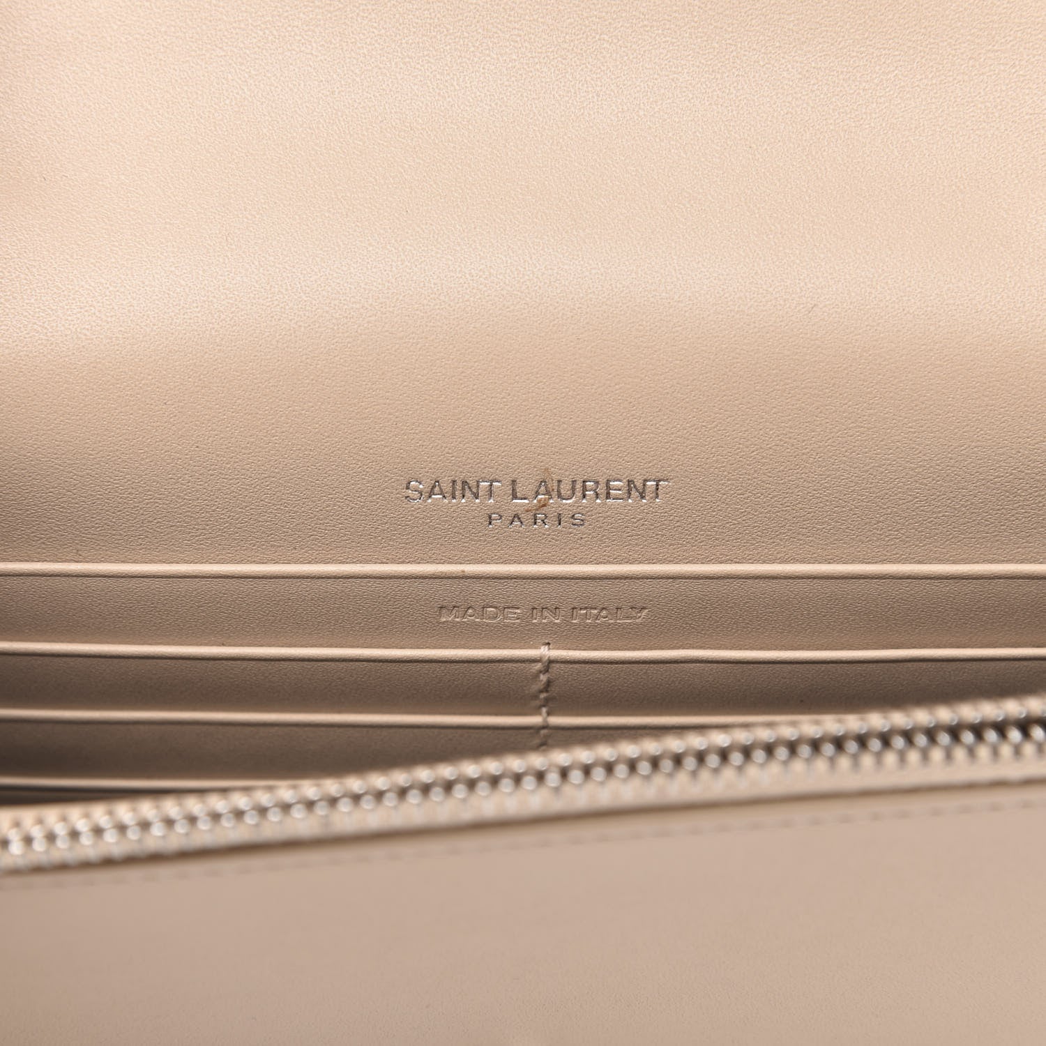 Saint Laurent Smooth Calfskin Classic Monogram Kate Tassel Chain Wallet Nude Powder 6 of 12