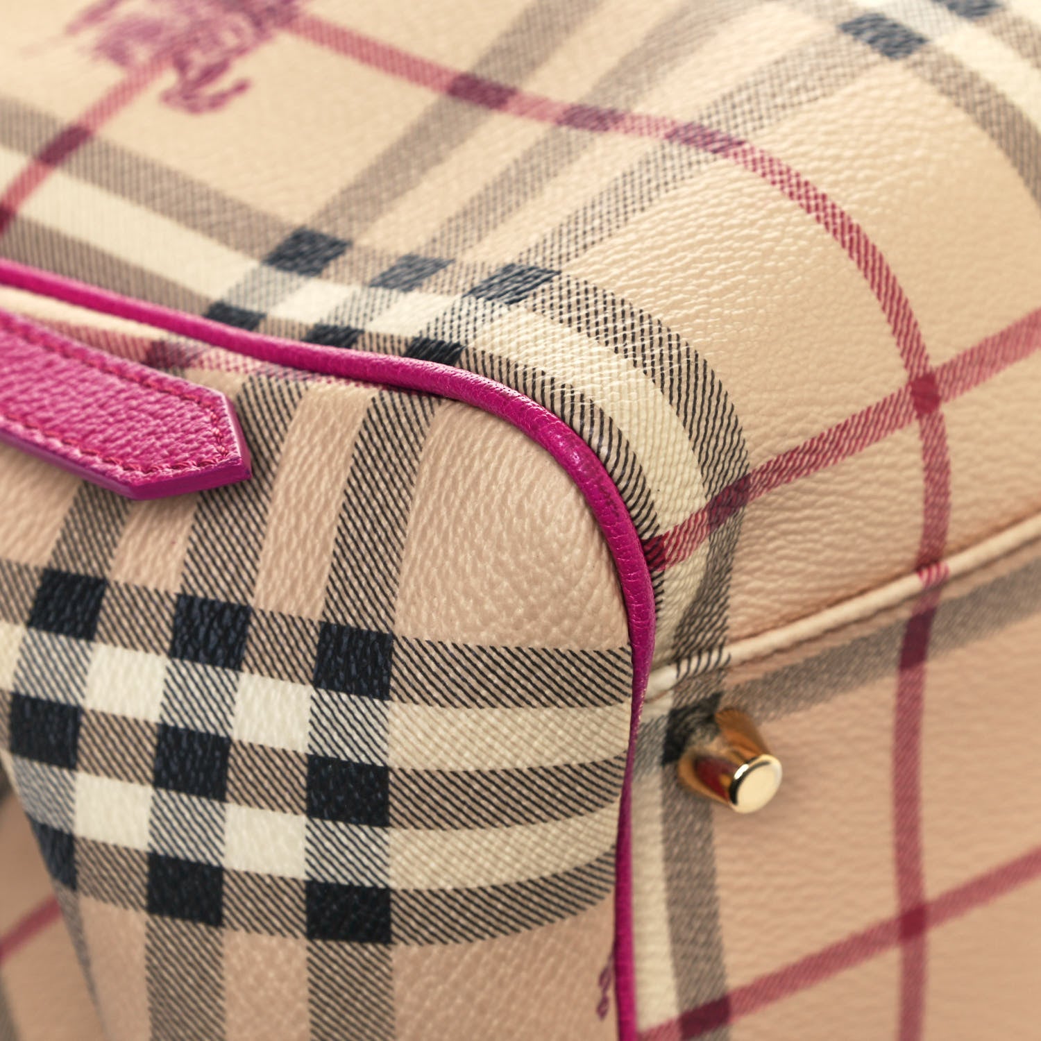 Burberry Haymarket Check Small Canterbury Tote Magenta 5 of 15