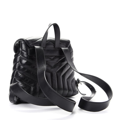 Saint Laurent Calfskin Y Quilted Monogram Small Loulou Backpack Black 2 of 9