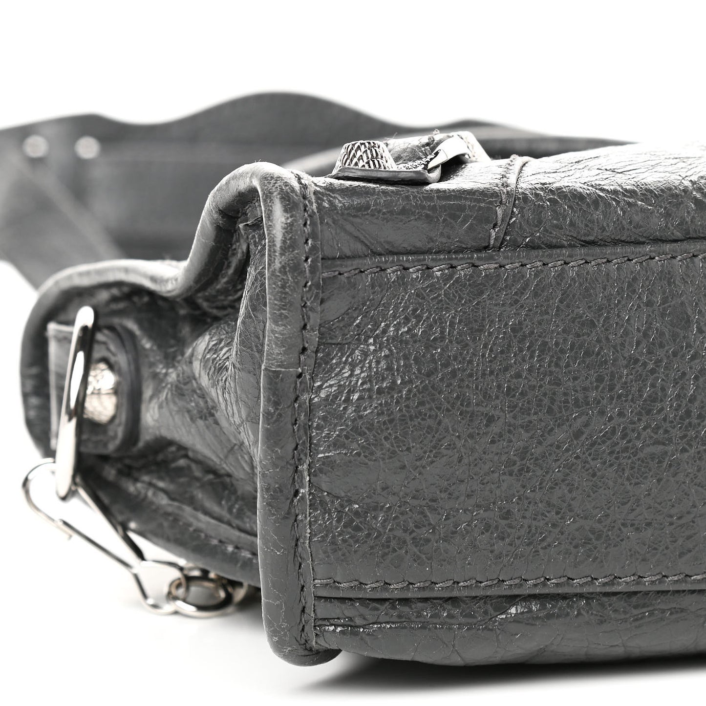 Agneau Giant 12 Silver Hardware Mini City Gris Fossile Anthracite