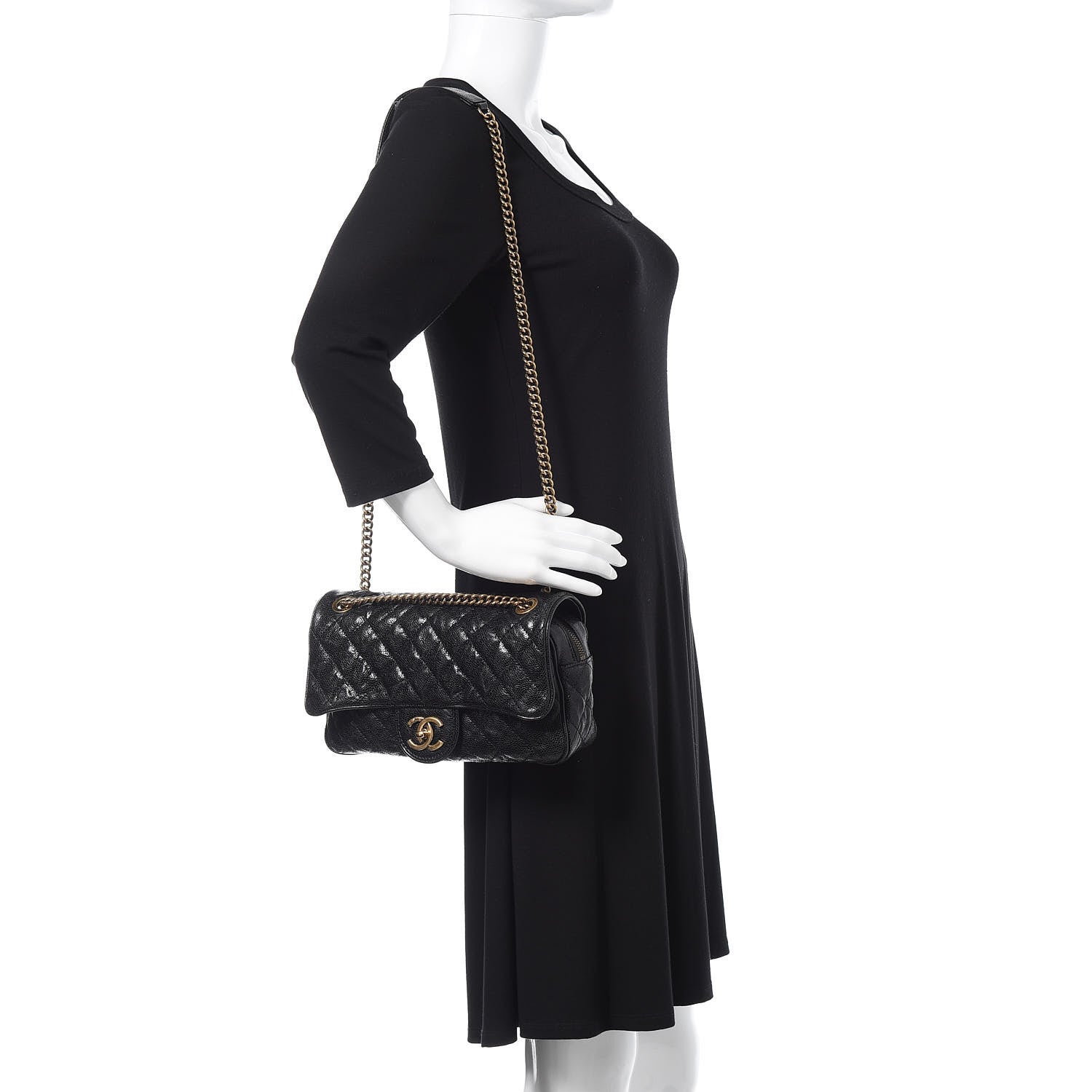 Chanel Crumpled Grained Calfskin Quilted Small Shiva Flap Black 2 of 10