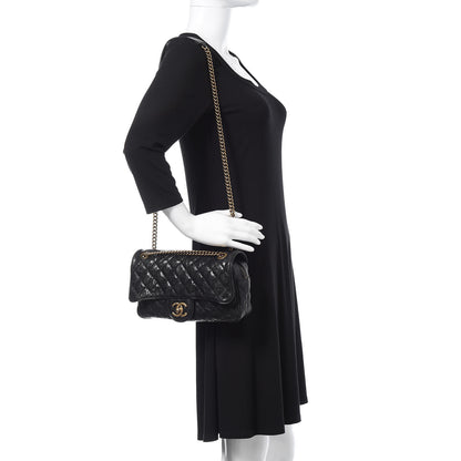 Chanel Crumpled Grained Calfskin Quilted Small Shiva Flap Black 2 of 10