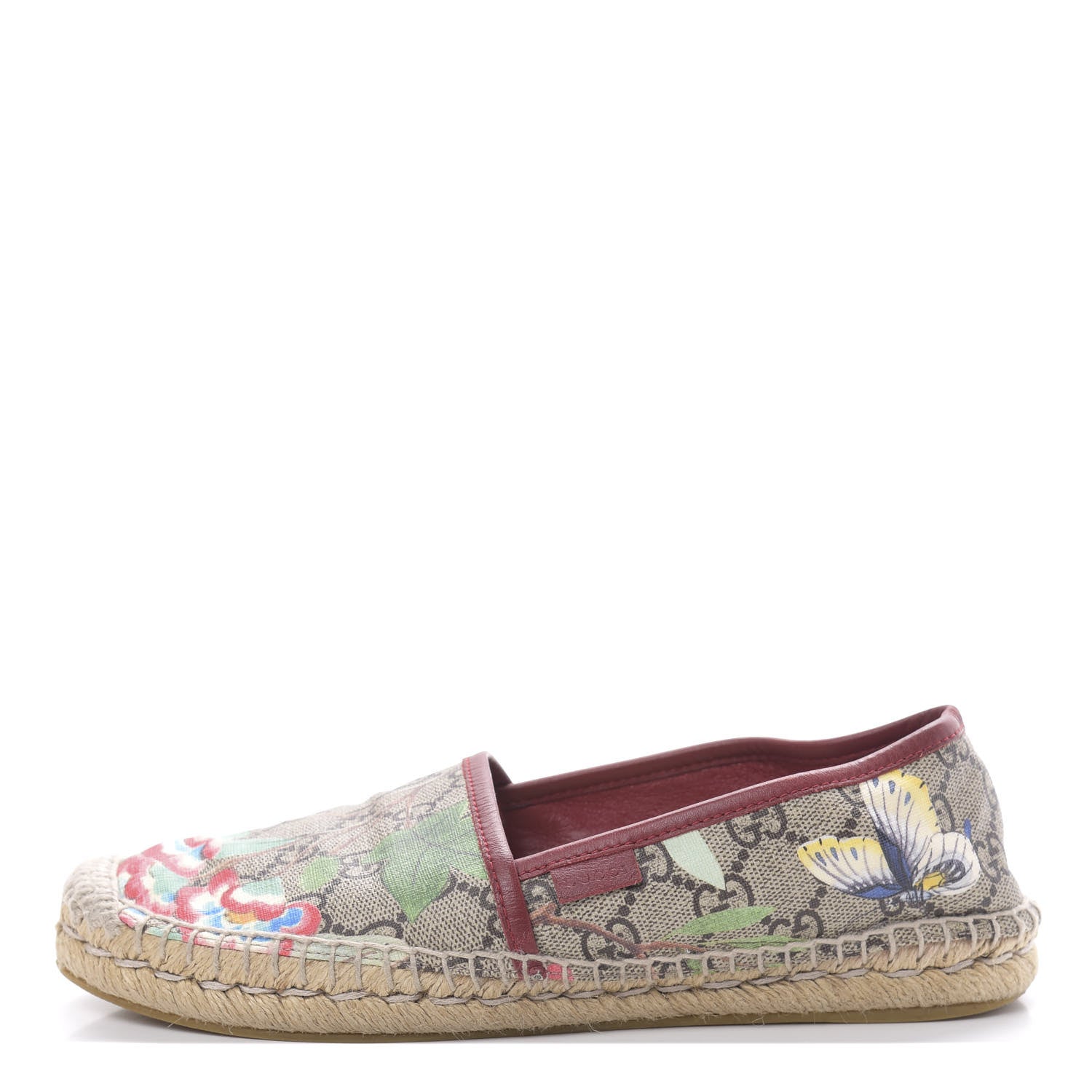 Gucci GG Supreme Monogram Blooms Espadrilles 36.5 Beige Multicolor Dry Rose 1 of 12