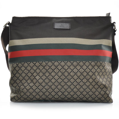 Gucci Nylon Diamante Medium Flat Messenger Bag Navy 1 of 8