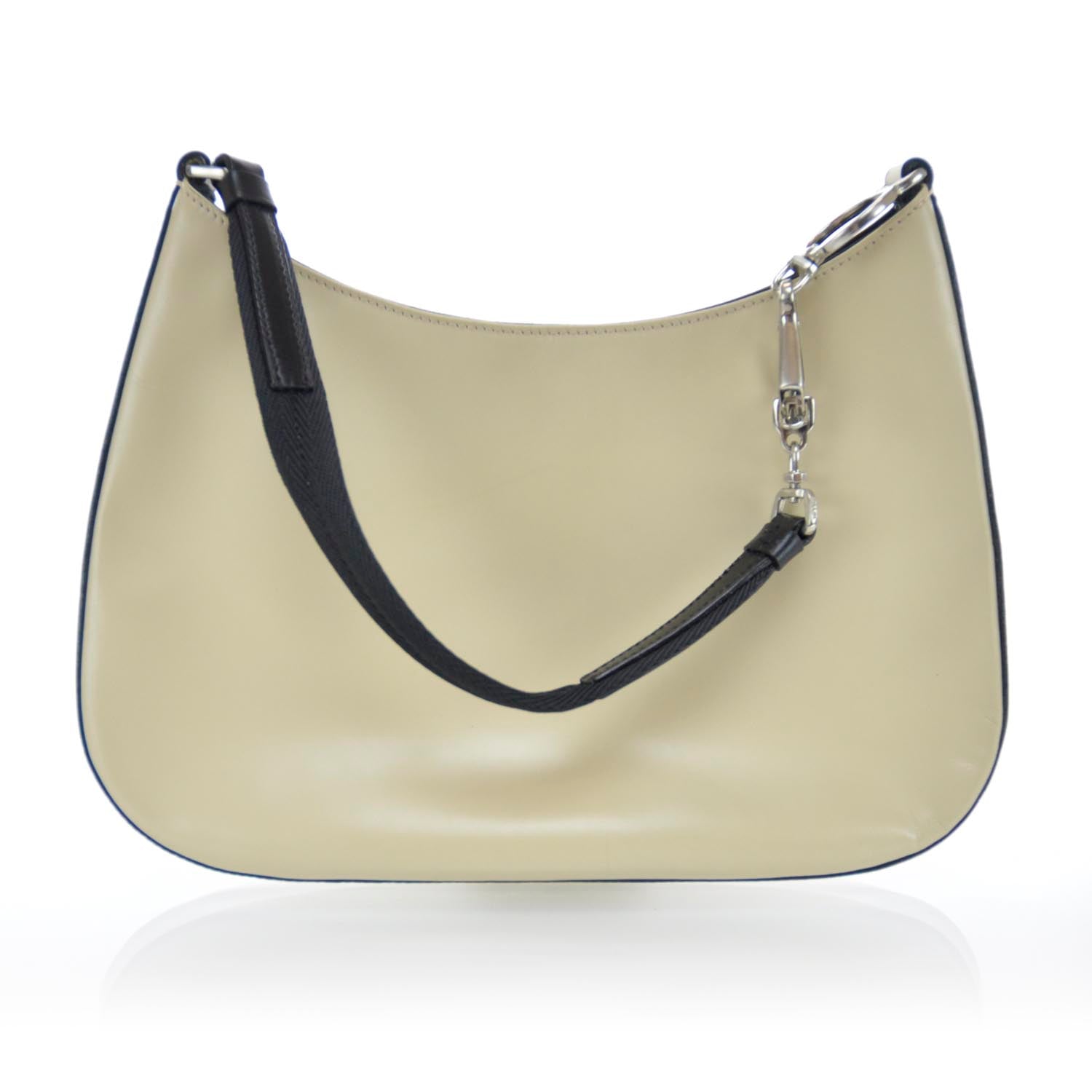 Prada Smooth Leather Shoulder Bag Beige 4 of 12