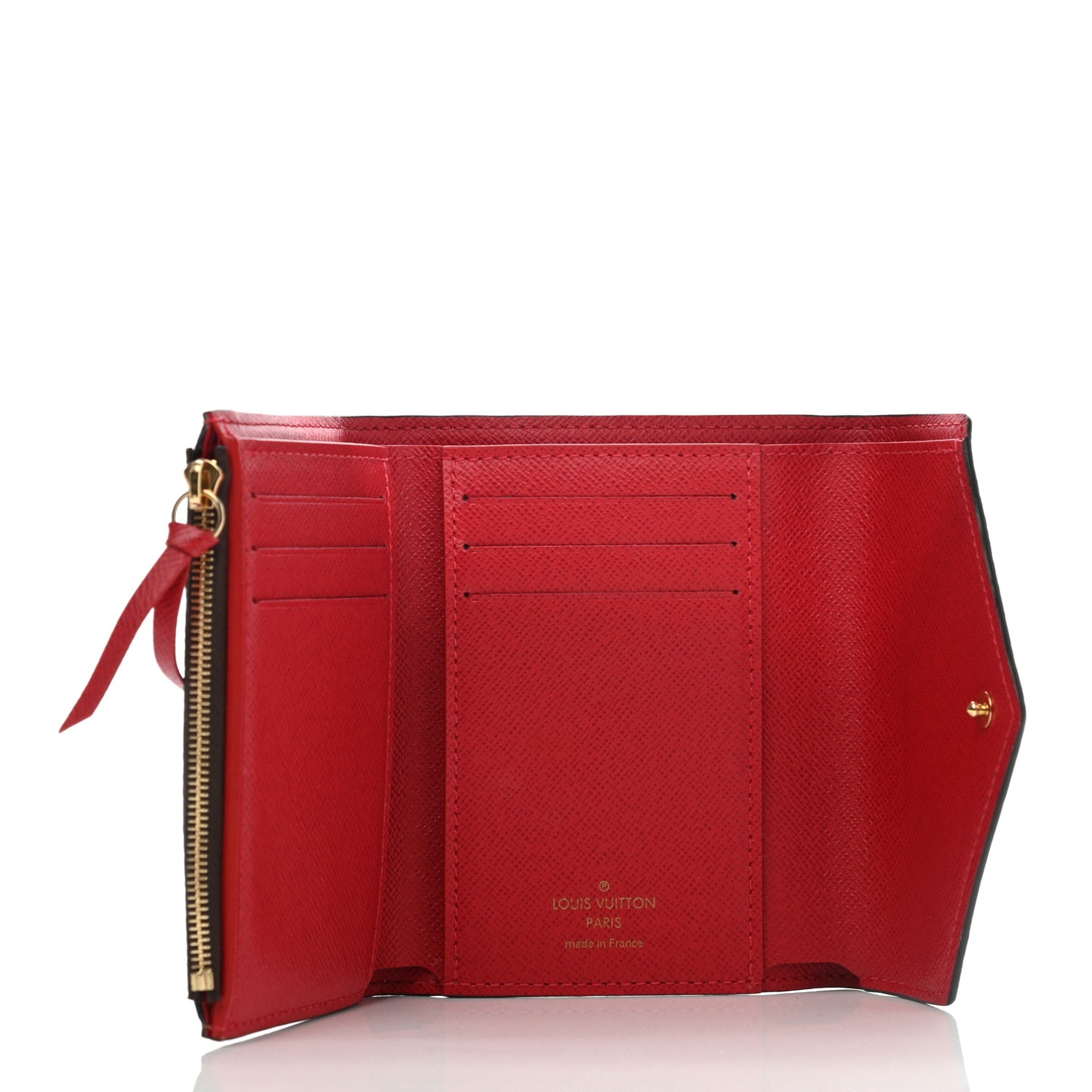 Damier Ebene Stories Victorine Wallet Red