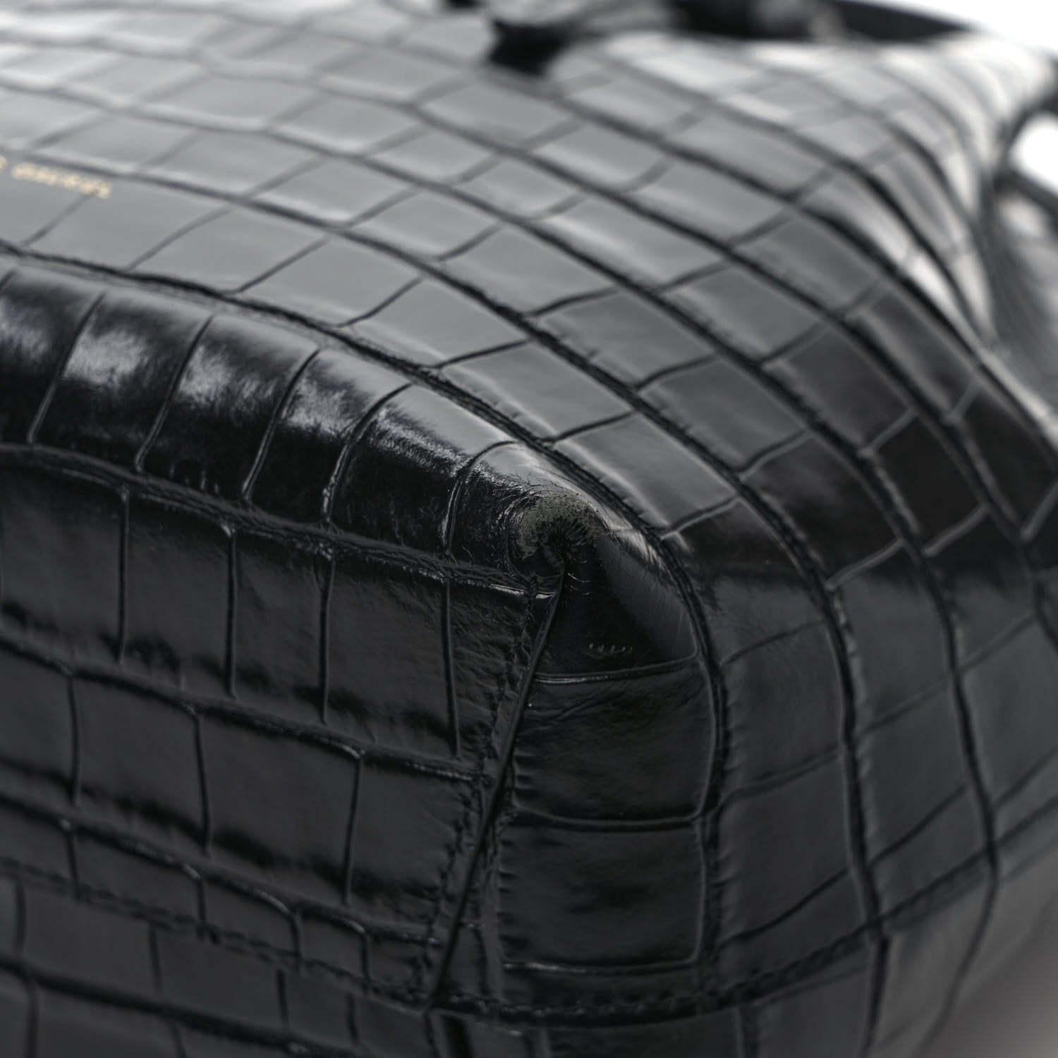 Mansur Gavriel Crocodile Embossed Bucket Bag Black 10 of 12