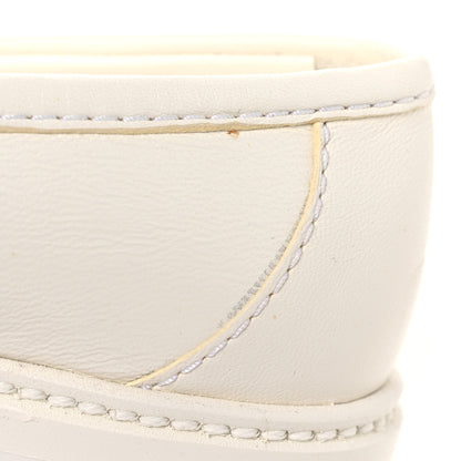 Chanel Shiny Lambskin Quilted CC Turnlock Loafers 37.5 White 11 of 12