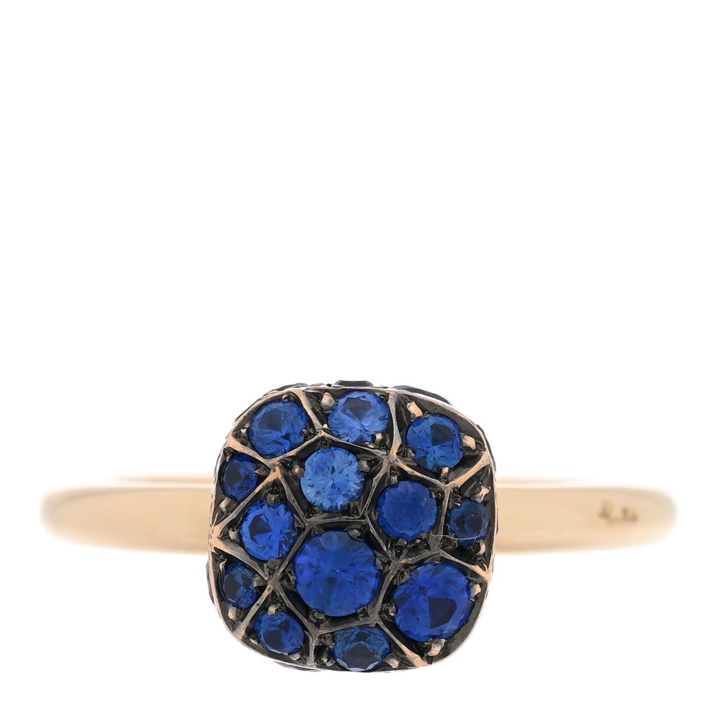 18K Rose Gold Blue Sapphire Nudo Solitaire Ring 45 3.5