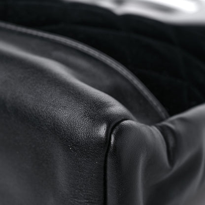 Chanel Velvet Lambskin Quilted Small 31 Shopping Bag Black 11 of 15