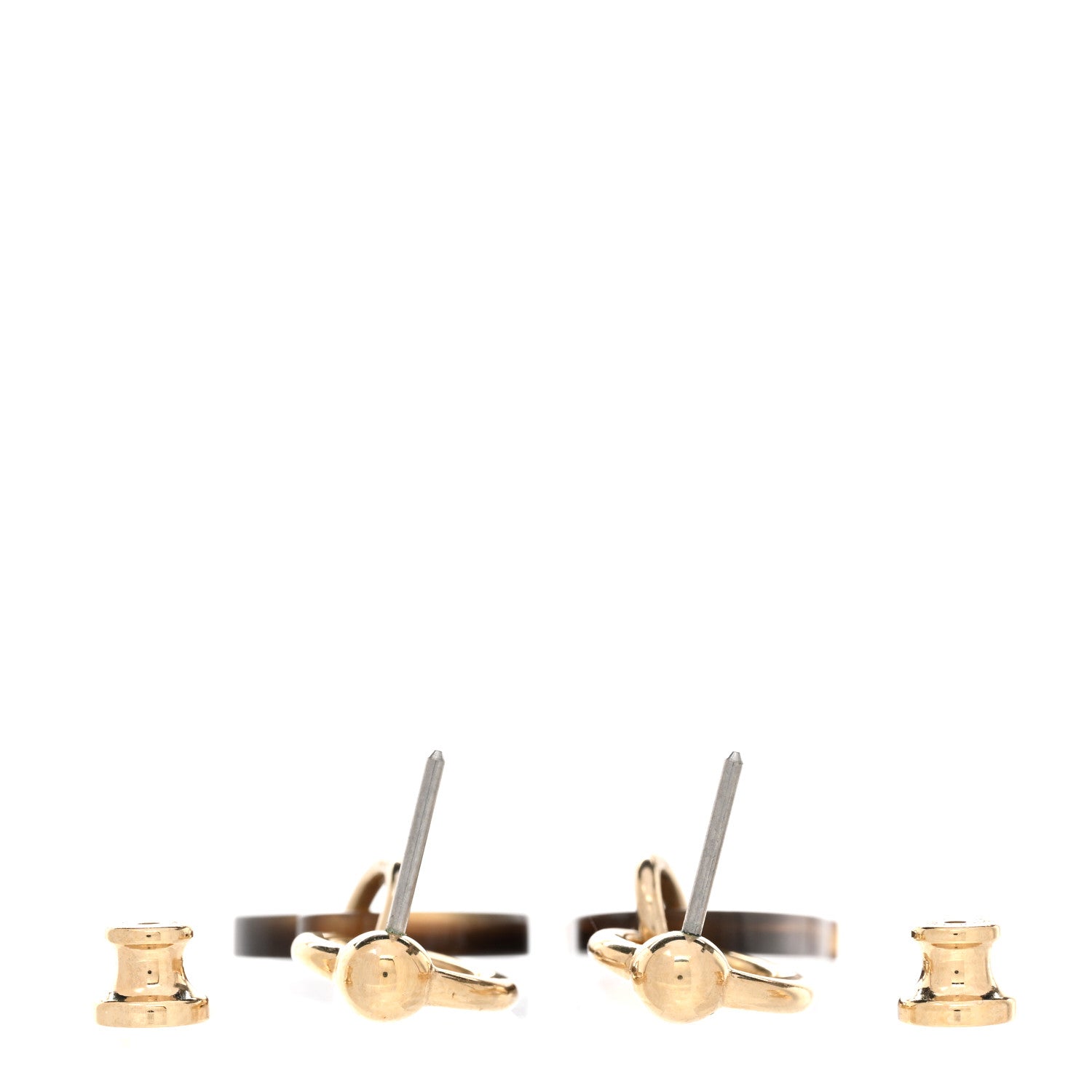 Hermes Permabrass Buffalo Horn Amulettes Equestre Earrings 3 of 4