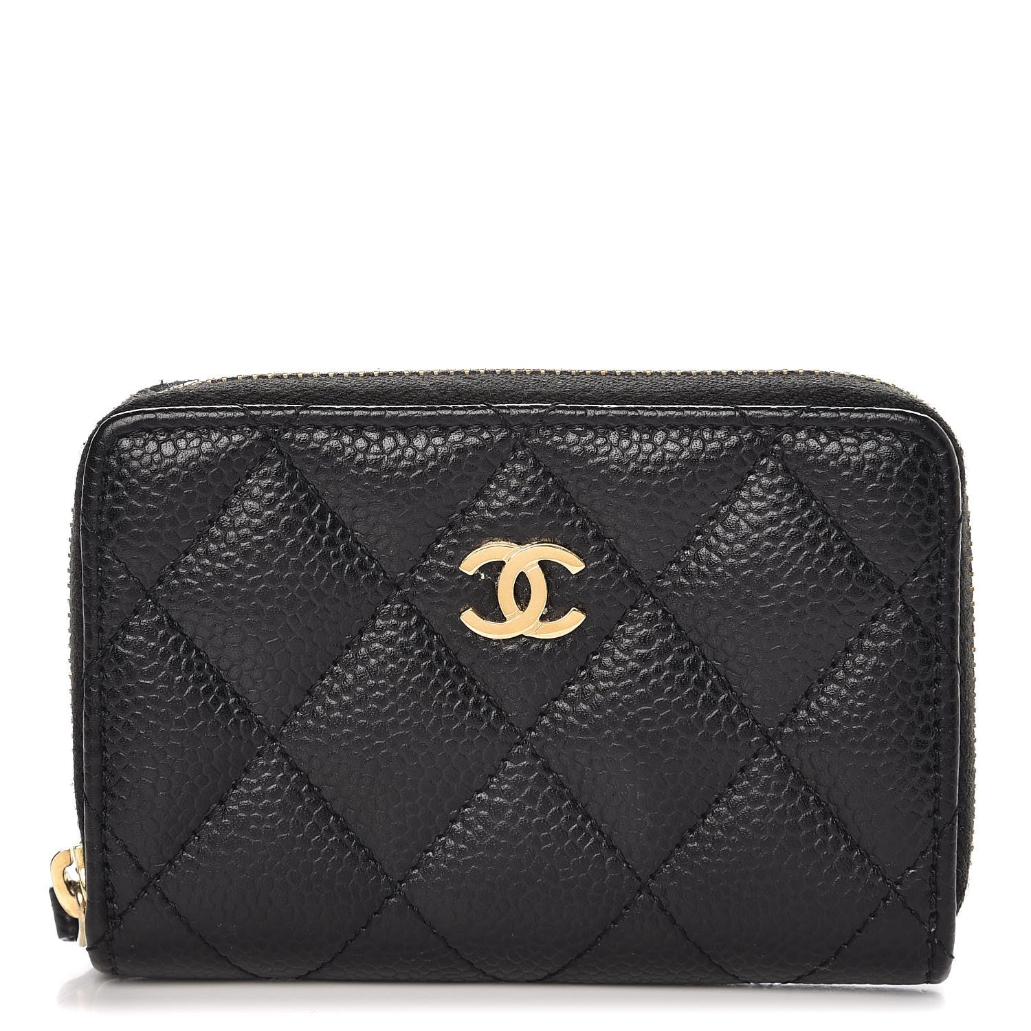 Chanel Caviar Quilted Zip Coin Purse Black 1 of 7