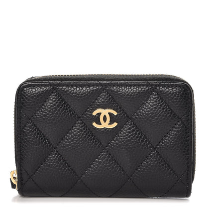 Chanel Caviar Quilted Zip Coin Purse Black 1 of 7