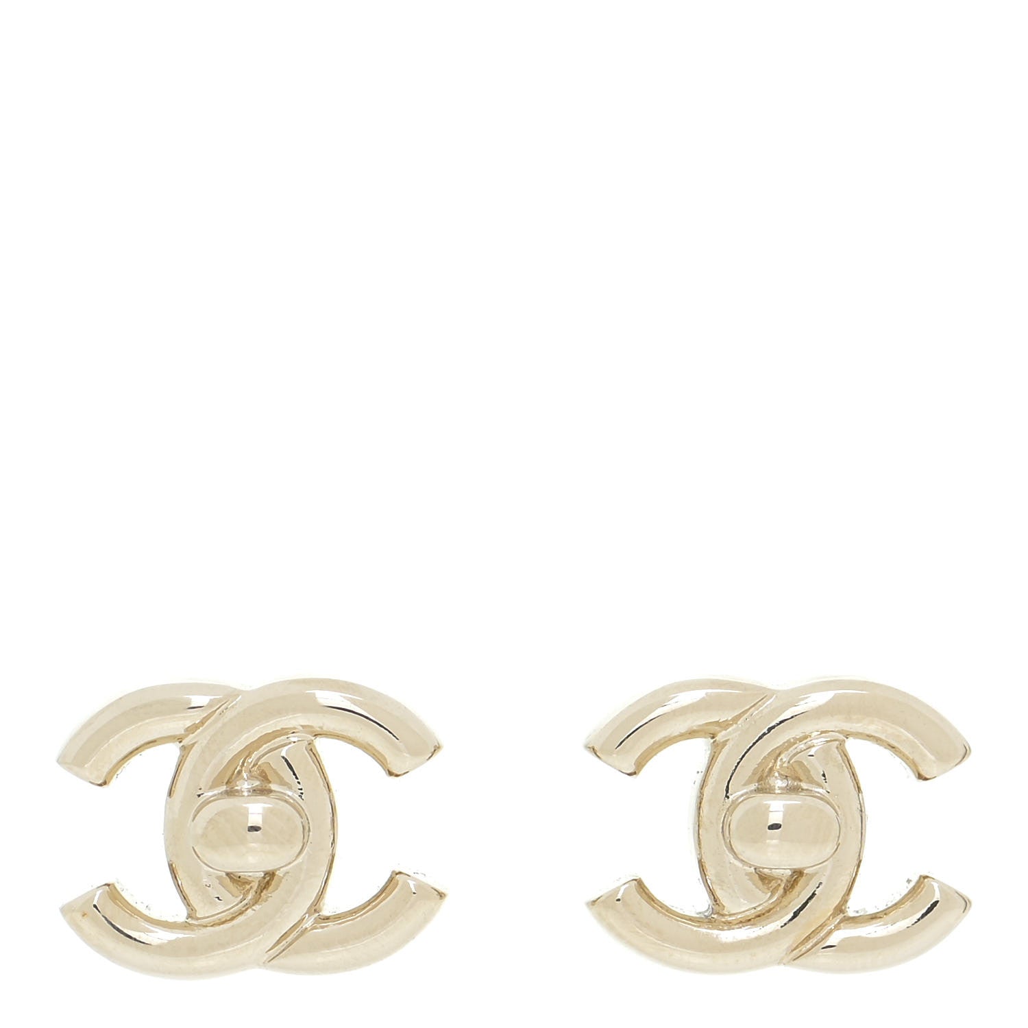 Chanel Metal CC Turnlock Earrings Gold 1 of 5