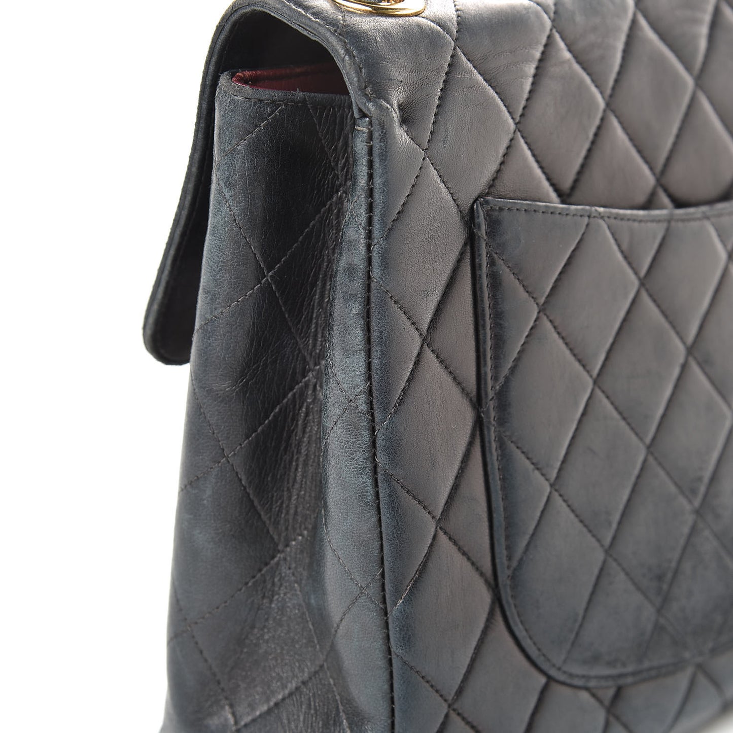 Lambskin Quilted XL Jumbo Single Flap Black