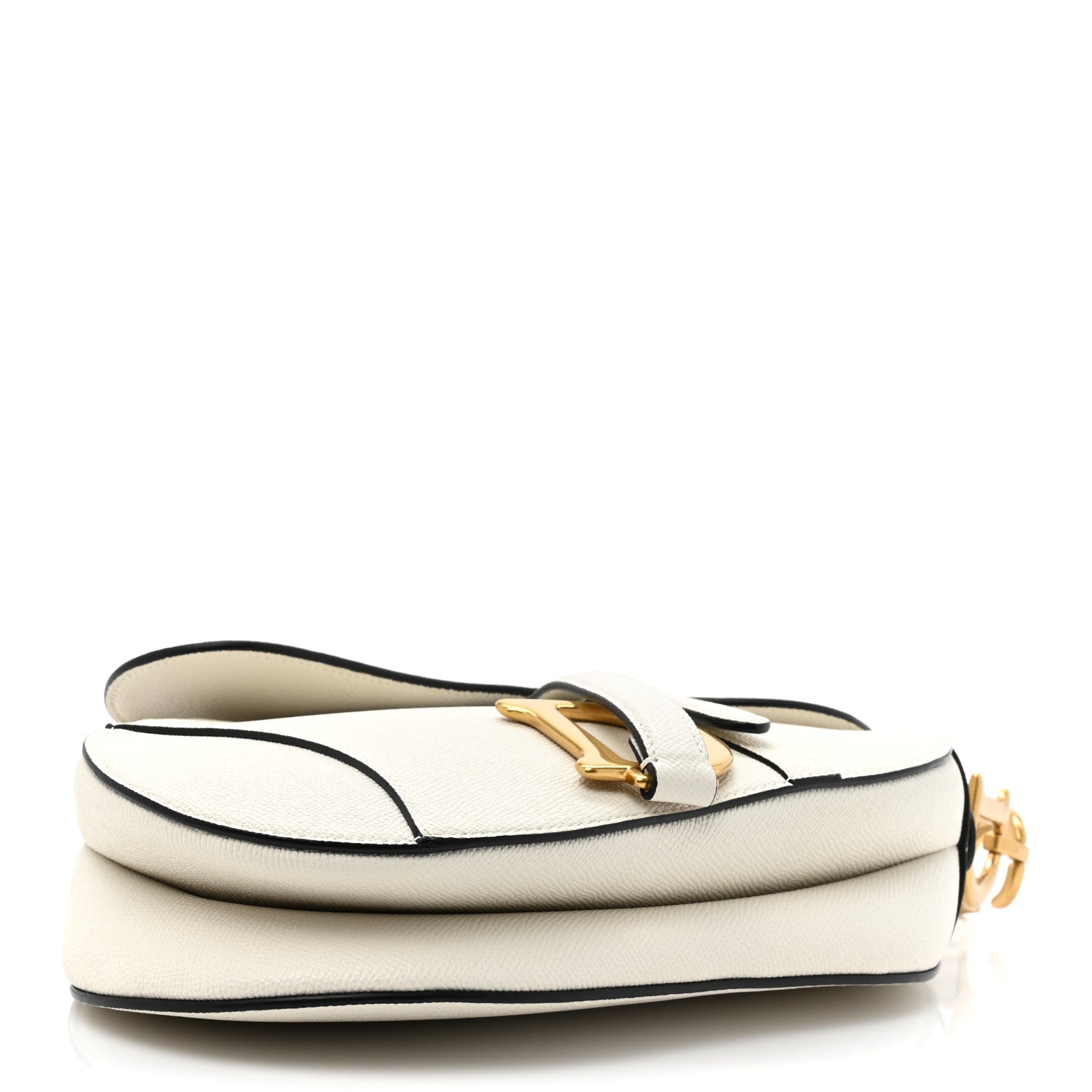 Christian Dior Grained Calfskin Saddle Bag With Strap Latte 4 of 11