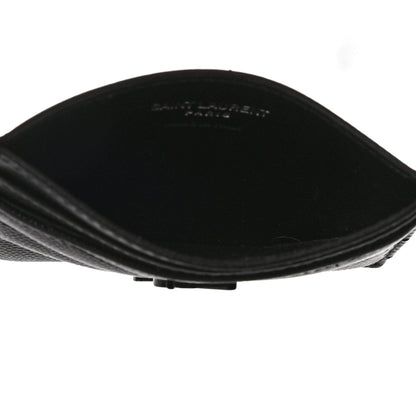 Saint Laurent Grain De Poudre Matelasse Chevron Monogram Credit Card Case Black 5 of 11