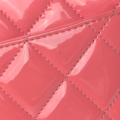 Chanel Patent Quilted Jumbo Double Flap Pink 12 of 14