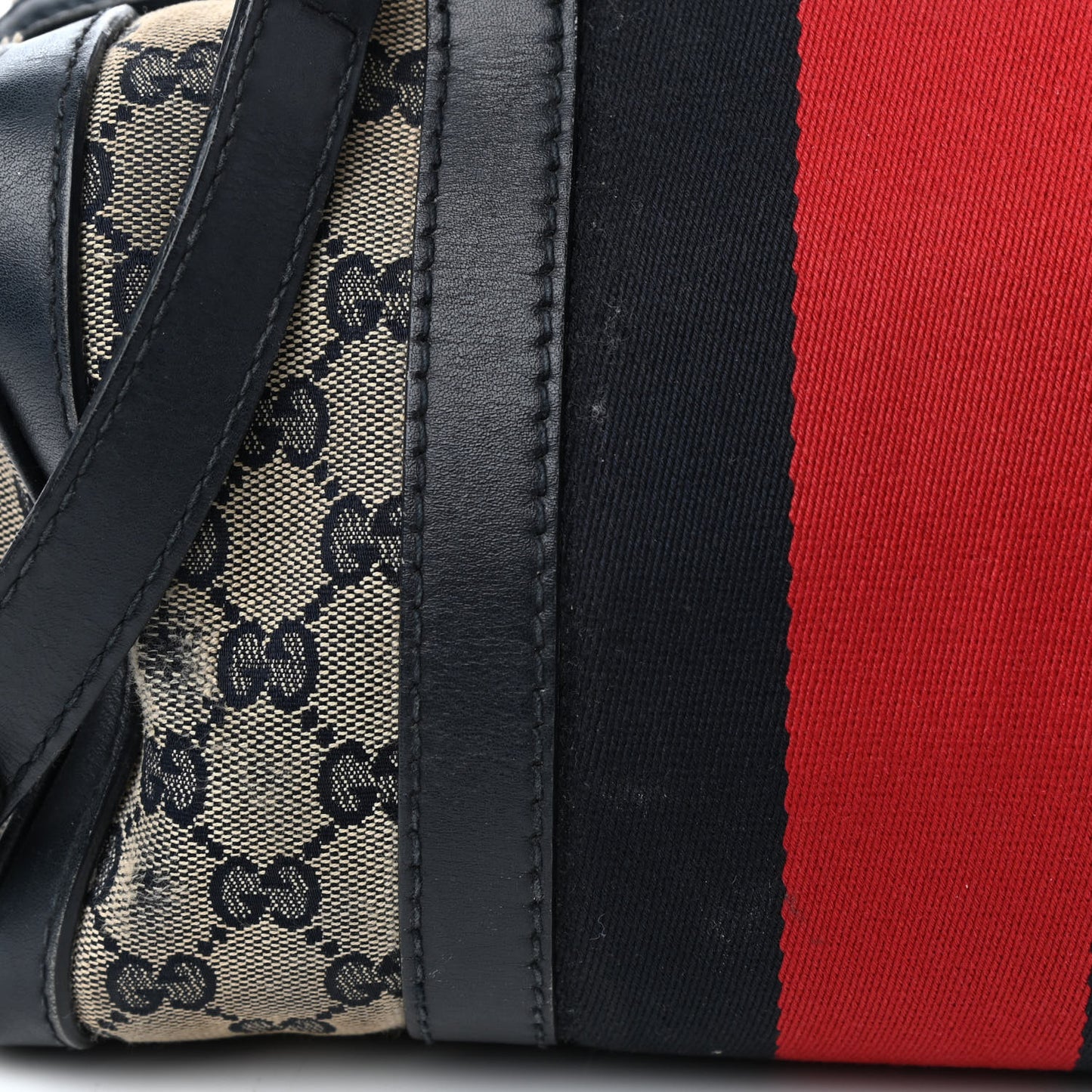 Monogram Vintage Web Small Boston Navy