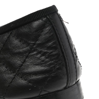 Chanel Aged Calfskin Quilted CC Cap Toe Ballerina Flats 38.5 Black 9 of 12